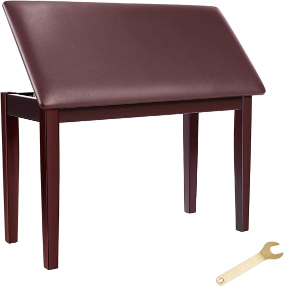 Neewer Banco de Piano Dueto Madera Taburete Banco-Acolchado Cojín
