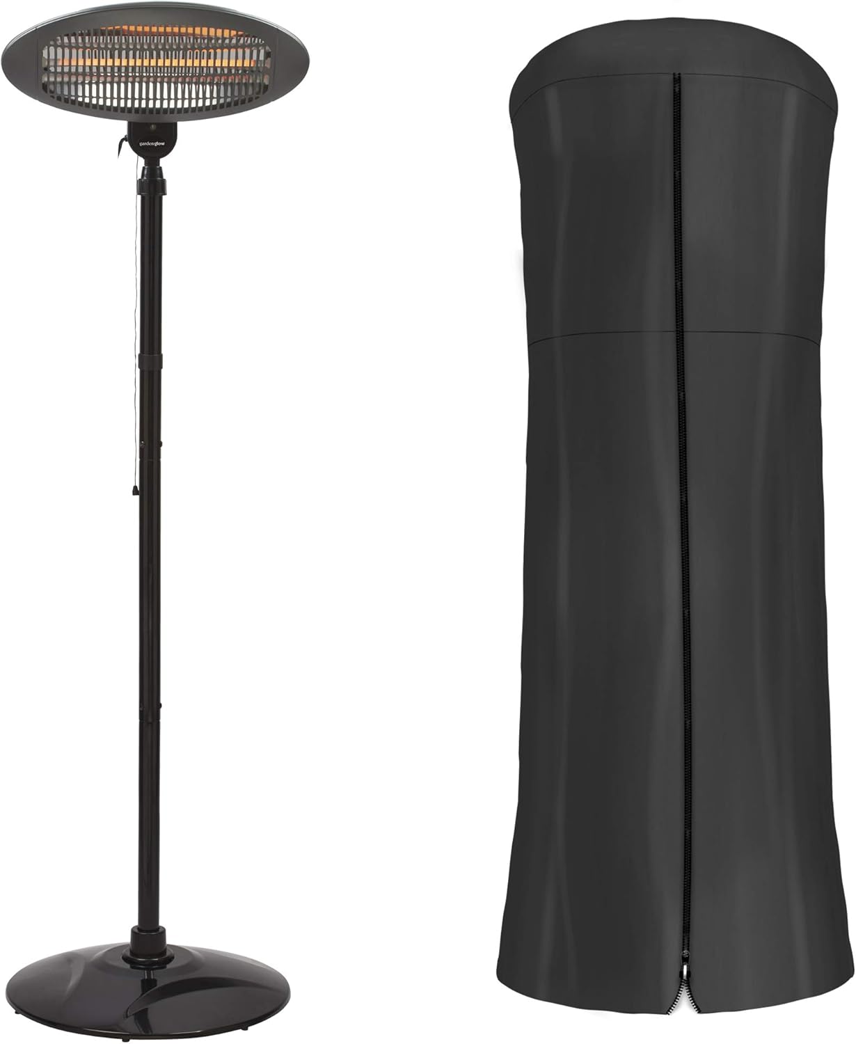 Garden Glow Electric Patio Heater Cover Infrared Garden Outdoor Free Standing With 3 Power Settings 2000w Amazon Co Uk Garden Outdoors