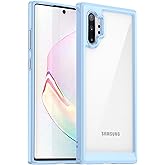 AWZHYDT for Samsung Galaxy Note 10 Plus [360 Full Rubber Bumper & Transparent Back PC Cover] Shockproof Hard Ultra-Thin Protective Cover for Galaxy Note 10 Plus(Blue)