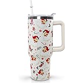 Ceovfoi 40 Oz Santa Tumbler With Handle, Santa Coffee Travel Mug Cup, Christmas Decor, Gifts for Women