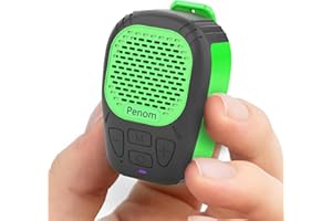 PENOM Wearable Bluetooth Speaker,Clip on Wireless Jobsite Water-Resistant Portable Speaker, Built in Mic for Hands-Free/Call, Suitable for Indoor & Outdoor Use （Update Version Green）