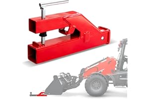 Bucket Hitch for Tractor, EBESTTECH 1PC Clamp On Trailer Hitch Receiver 2" Ball Mount Adapter Compatible with Deere Bobcat Bucket (Red)