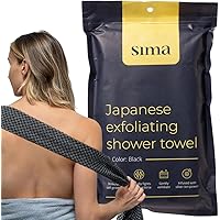 Sima Brand Exfoliating Washcloth Face & Body Scrub Towel - Japanese Exfoliating Towel with Hexagon Fibers, Exfoliating Body S