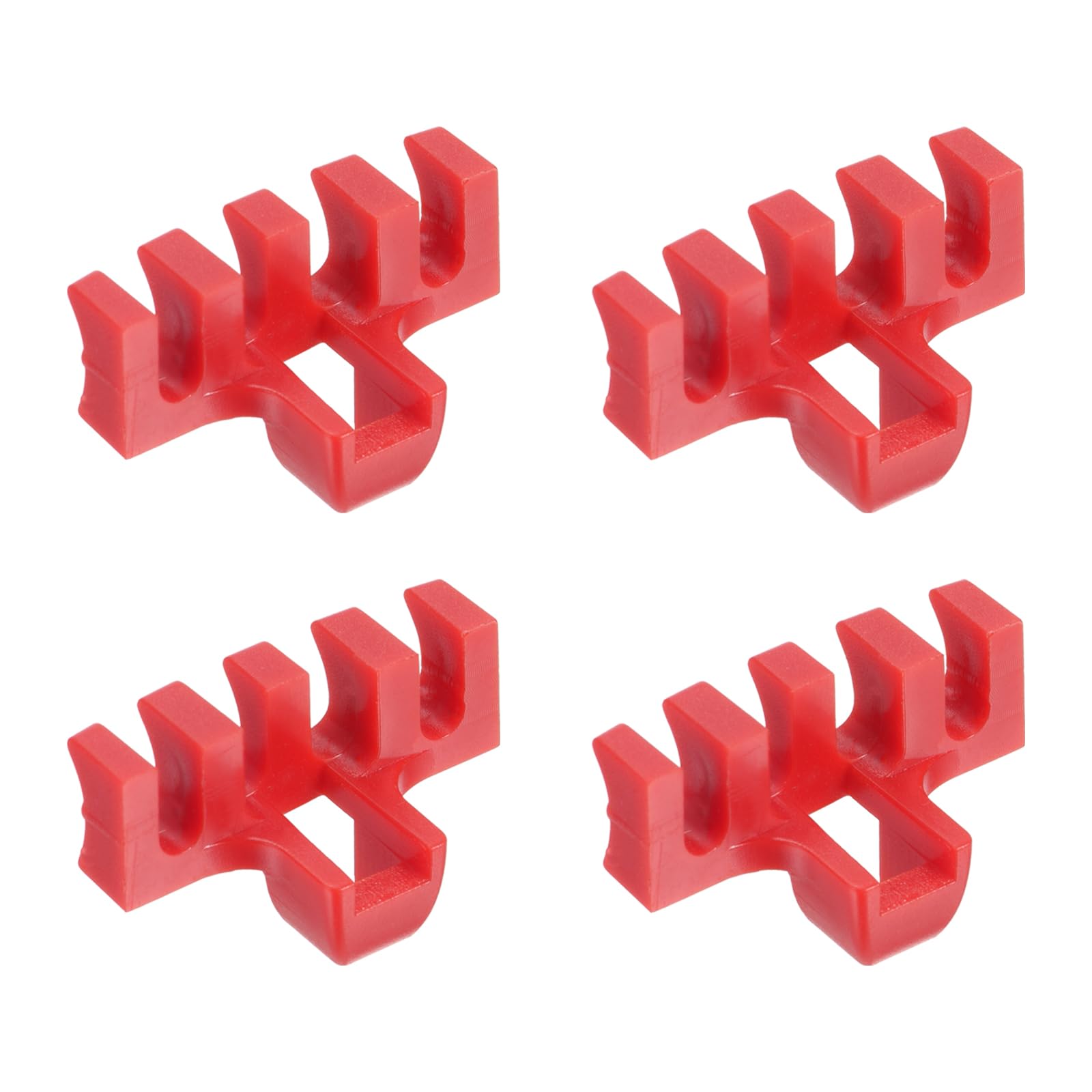 M METERXITY 4 Pack Badminton Stringing Racquet Load Spreader - Badminton Pressure Reducer Stringing Protector Threading Machine Adapter for Training (Red)