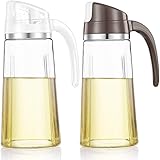 Auto Flip Olive Oil Dispenser Bottle,20 OZ Leakproof Condiment Container With Automatic Cap and Stopper,Non-Drip Spout,Non-Sl