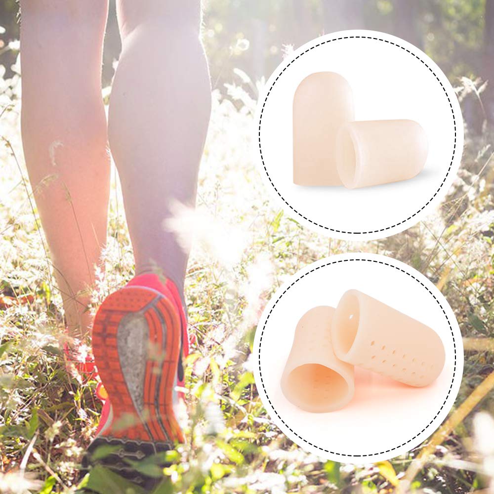 Beautulip Toe Cover Gel Protectors Breathable Toe Sleeves for Missing or Ingrown Toenails, Greek Toe and Hammer Toe PACK of 8 (Beige) : Beauty