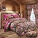 Hunter Camo Comforter, Sheet, & Pillowcase Set Pink & Hot Pink (Queen, Pink / Hot Pink)