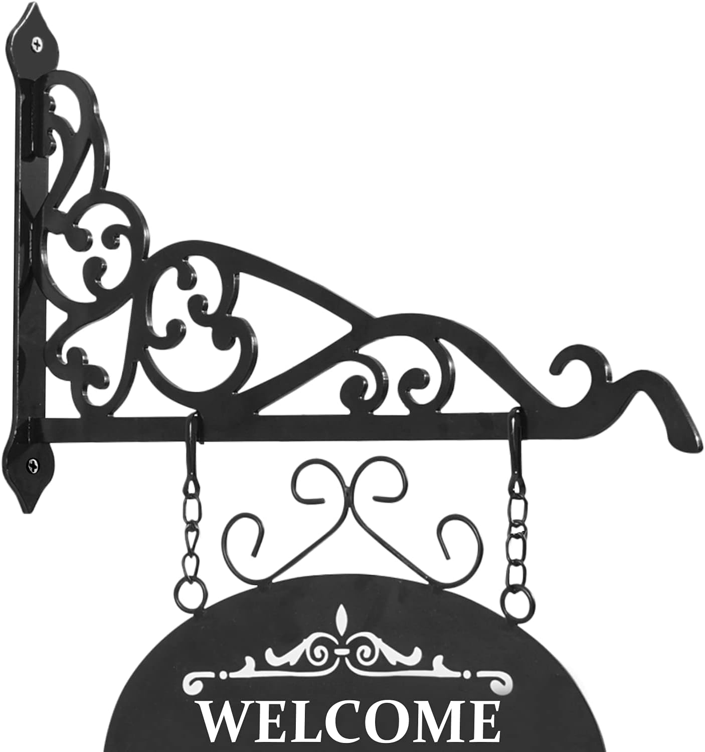 Outdoor Hanging Brackets - APBFH 14in Hanging Sign Bracket, Outdoor Wall Hanger for Bird Feeder Plant Bug Zapper Lantern, Black