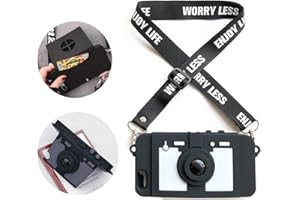 UnnFiko Wallet Case for iPhone 7 Plus/iPhone 8 Plus, Cute Camera Design, Purse Flip Card Pouch Stand Holder Cover Case with Long Shoulder Strap (White, iPhone 7 Plus / 8 Plus)