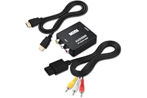 COMeap N64 AV Cable, AV to HDMI Converter for Nintendo 64 / Gamecube/Super Nintendo SNES, RCA to HDMI Converter with USB Power and HDMI 4K Cable 6FT, Support TV with RCA or HDMI Input