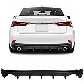 ALMULOO Bumper Diffuser Compatible with 2014-2016 Lexus IS250 IS350 IS200T | Rear; Compatible with 2014-2016 Lexus IS250 IS350 IS200T 4-Door Only Splitter Valance; Lower Bumper Lip
