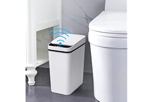 Anborry Bathroom Smart Touchless Trash Can 2.2 Gallon Automatic Motion Sensor Rubbish Can with Lid Electric Narrow Small Garbage Bin for Kitchen, Office, Living Room, Toilet, Bedroom, RV