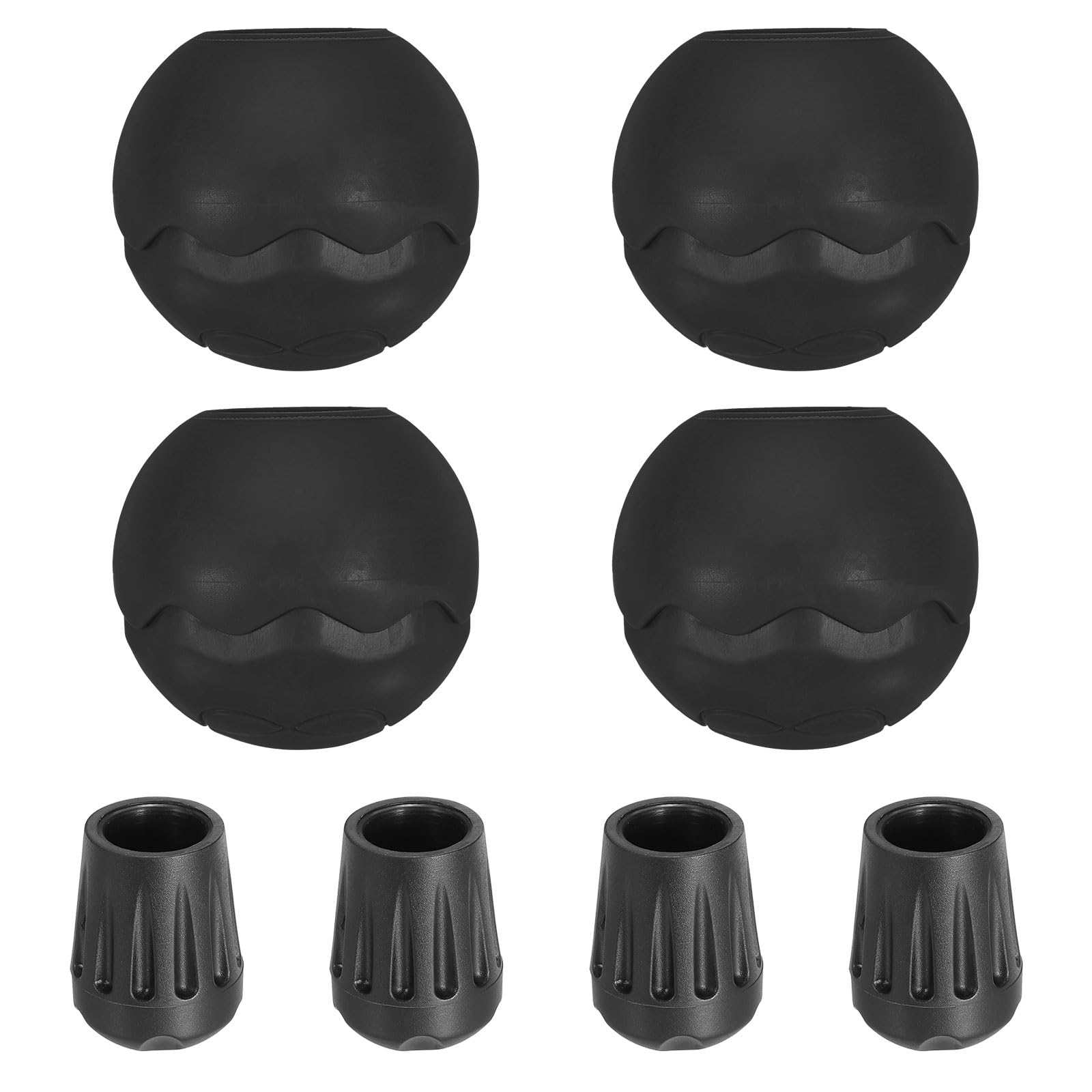 PATIKIL 0.55 Inch Chair Feet Replacement, 4 Pack TPE Outdoor Camping Chair Leg Tips Ball Cap Folding Chair Legs Floor Protectors Stability on Rugged Fit for 0.55"(14mm) Chair Feet, Black