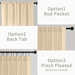 Joydeco Linen Curtains 108 Inch Length 2 Panels
