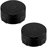 BHVSON Universal Round ABS Junction Box Mount Bracket for Security Camera,IP54 Weatherproof Camera Junction Box Base for Wall Ceiling Installation(2 Pack Black)