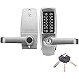 Mechanical Door Lock, Mechanical Push Button Lever Lock, Keyless Entry Commercial & Residential, Water-Proof Zinc Alloy, Easy to Install, for Garden, Yard, Garage
