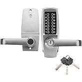 Mechanical Door Lock, Mechanical Push Button Lever Lock, Keyless Entry Commercial &amp; Residential, Water-Proof Zinc Alloy, Easy to Install, for Garden, Yard, Garage