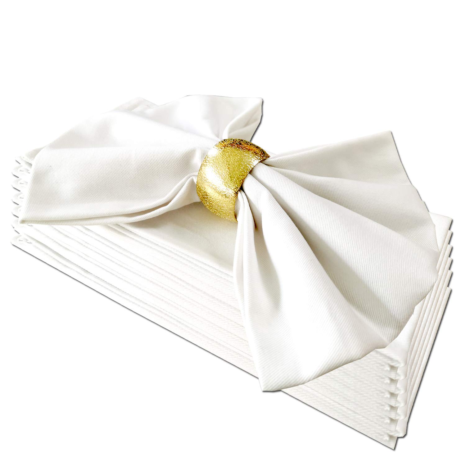 Getfitsoo White Cotton Cloth Napkins Set of 6 for Everyday Use, Reusable 100% Cotton, Perfect for Dinner/Cocktail, Christmas/Thanksgiving Dinners, Weddings & More (White)