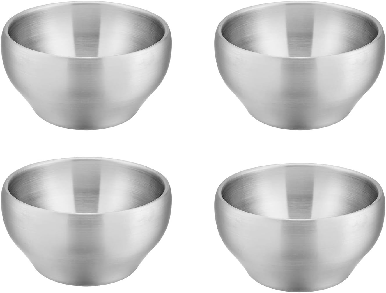 Kids Toddlers Bowl Set of 4, TeamFar DoubleDeck SUS304 Stainless Steel