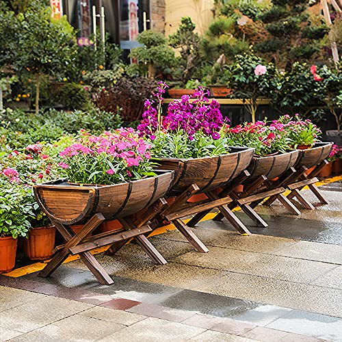 PLHMS Holzeimer im Freien Blumentöpfe, rustikales Pflanzgefäß, Pflanzkübel Holz, erhöhte Gartenbeete Hochbeet… – Bild 6