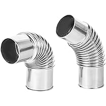 2-Pack 45 Degree Stainless Steel Stove Pipe Elbows - 2.36" Diameter For Camping & Hot Tents
