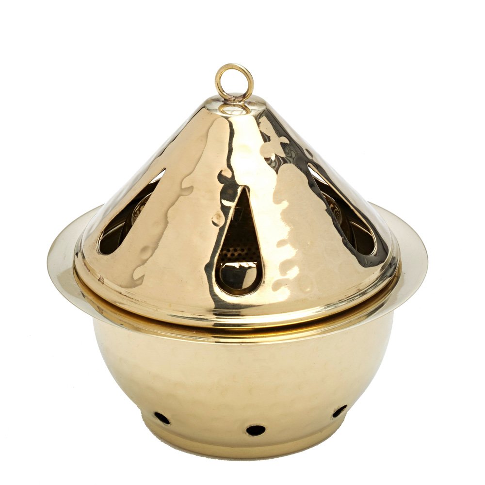 NKlaus Table incense burner inner bowl brass deco gold 13cm 7589