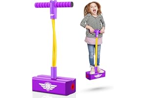 CUUGO LET'S GO! CG Jumping Promotes Growing Taller- Pogo Stick Foam Pogo Jumper for Kids, Toys for 3-12 Year Old Boys Girls Outdoor Toys Indoor Toys Fun Gifts Christmas Stocking Stuffers Gifts
