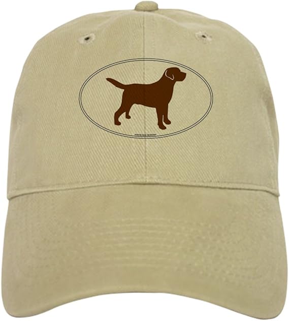 CafePress Chocolate Lab Outline Baseball Cap with