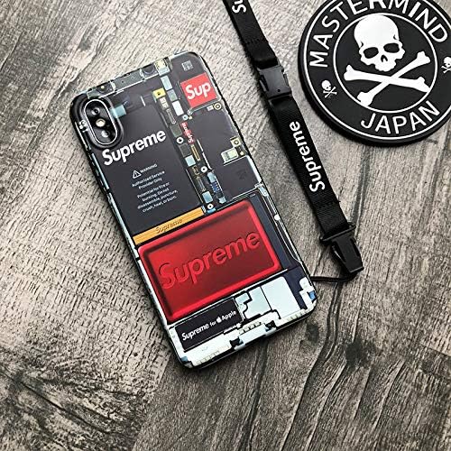Supreme iPhone 7/8 Case, Tide Street Fashion Dismantling Circuit Board Printed TPU Protective Phone Case Cover for iPhone X 6 7 8 Plus (Supreme, iPhone 7/8)