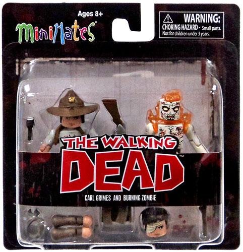 The Walking Dead Minimates Series 6 Carl Grimes and Burning Zombie Mini Figures