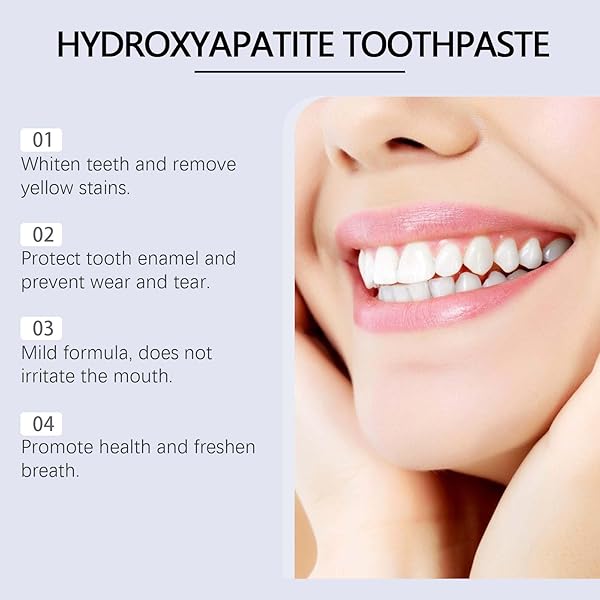 HYDROXYAPATITE TOOTHPASTE, ENAMEL PROTECTION AND FRESH BREATH, FLUORIDE FREE HIDROXIAPATITA TOOTHPASTE FOR SENSITIVE TEETH.