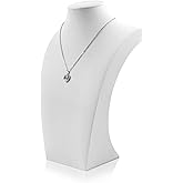 Homeanda Necklace Display Bust - PU Leather Jewelry Bust Stand for Photography, Boutique Display, and Home Organisation(White-11.4"x6.7")