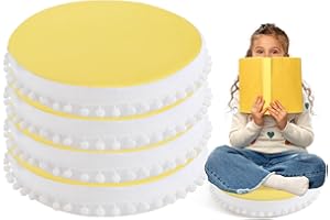 Kishome Round Floor Pillow for Kids, Circle Floor Pillows Set of 4 Big Floor Pillows for Children Classroom 15 Inch, Large Cute Seat Cushion Reading Nook Preschool Playroom Nursery Canopy