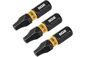 DEWALT FLEXTORQ Square #2 Bits 3Pk, Robertson 1/4 x 1in for Impact Drivers & Drills, Hex Shank (DWAF1SQ2IR3)