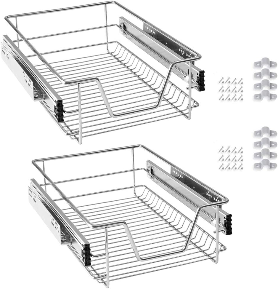 UISEBRT 2x Küchenschublade Teleskopschublade 50cm - Küchenschrank