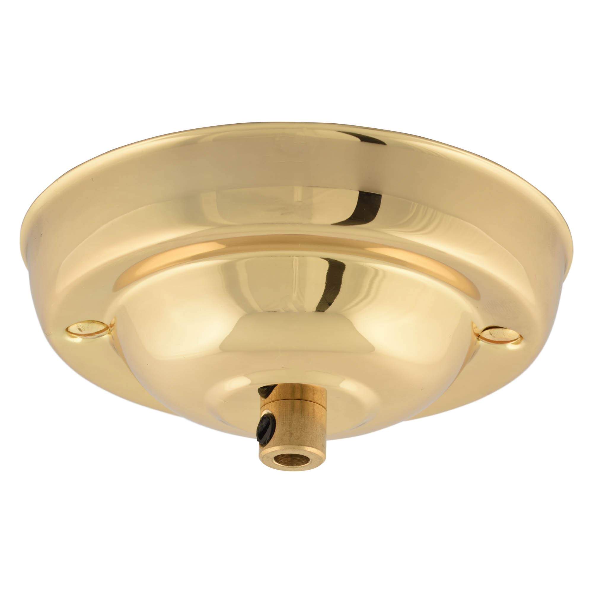 ElekTek 108mm Diameter Ceiling Rose with Cord Grip Metallic Finishes Powder Coated Colours for Pendant Light Fittings Brass