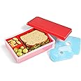 Fit & Fresh Collection Multi-Flex Bento Box with 2 Removeable Ice Packs, Adjustable Divided Meal Carrier Lunch Container, BPA-Free, 9.5" x 6" x 2.25", Red, Standard