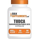 BulkSupplements.com TUDCA Capsules - TUDCA Supplement, Tauroursodeoxycholic Acid, TUDCA 500mg for Liver Support - Gluten Free, 1 Capsule per Serving, 90 Capsules (Pack of 1)