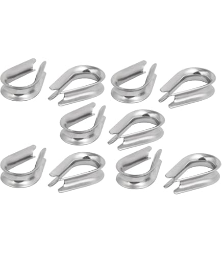 10pcs 5/16" Aluminum Wire Rope Sleeves - Crimp Fittings For 8mm Cable (uxcell)