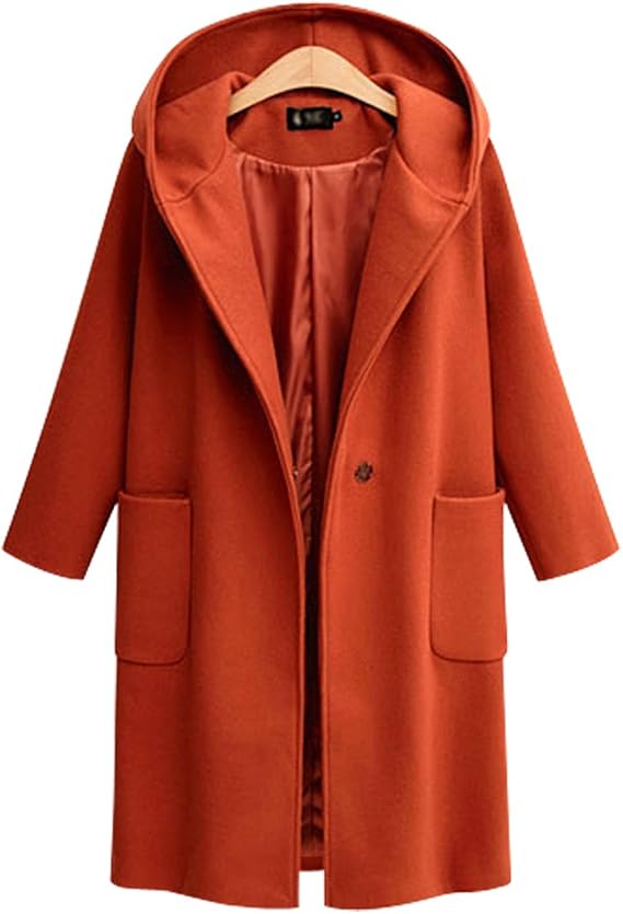 Amazon 大きいサイズ レディース フード付きコート メルトンコート Ll 3l 4l 5l オレンジ 17冬 新入荷 オレンジ 5l コート ジャケット 通販