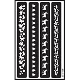 Over'N'Over Reusable Glass Etching Stencils &ndash; Durable Self-Stick Designs for Glass, Mirrors, and Ceramics with Armour Etch Cream &ndash; 5&rdquo; x 8&rdquo; Stencil Sheet - Christmas Borders