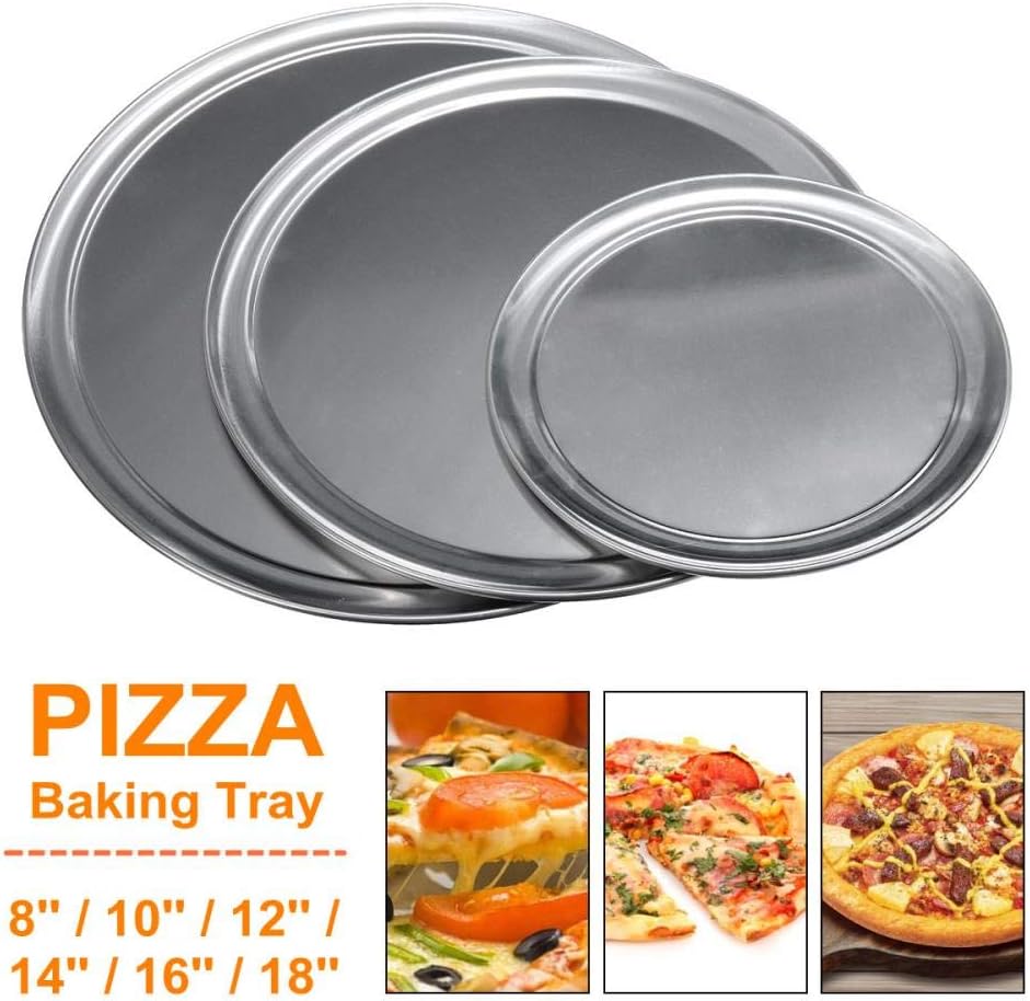 Pizza Baking Tray Non Stick Aluminum Pancake Pizza Screen Baking Tray Metal Bakeware Kitchen Baking Tools,18 inch