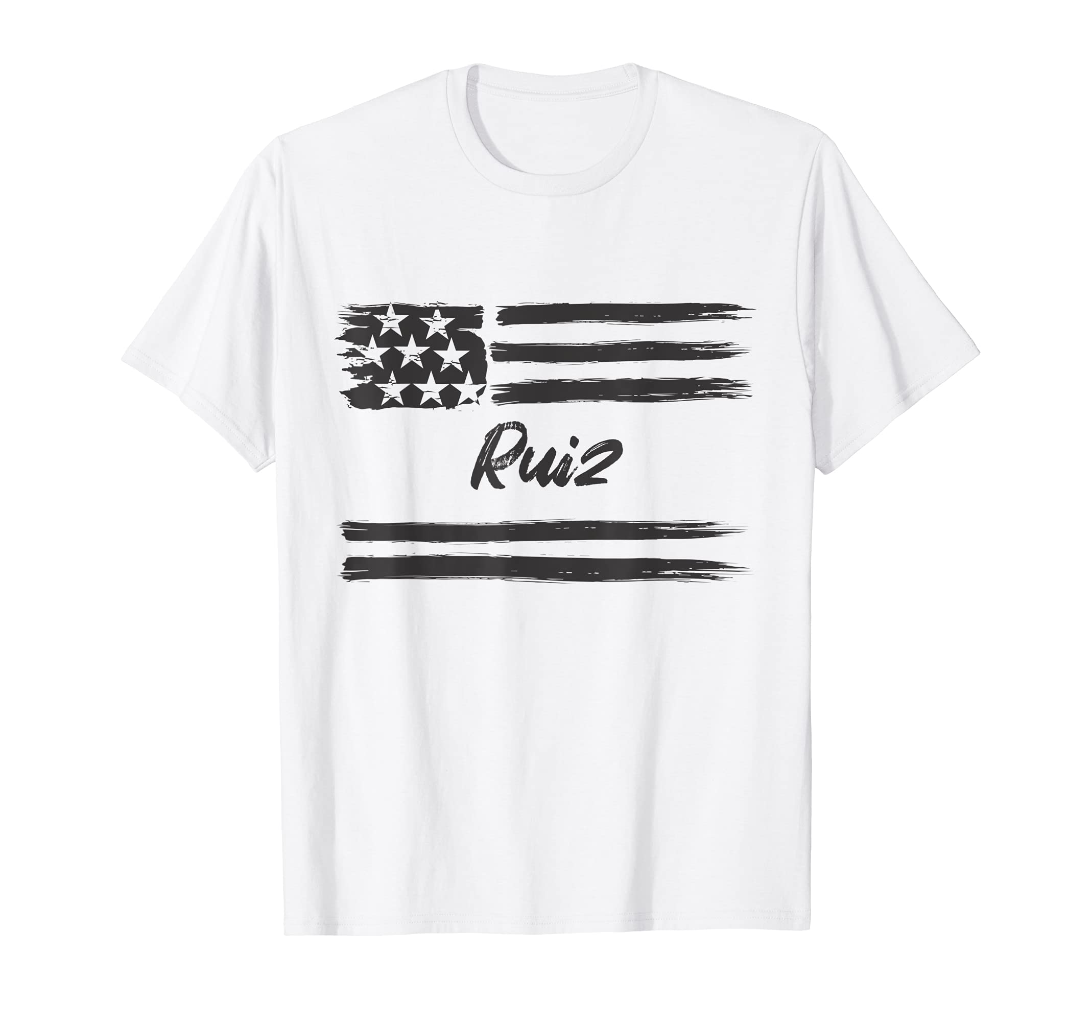 Ruiz - Personalized Name, Stars and Stripes, USA Flag T-Shirt