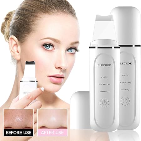 Pulitore A Ultrasuoni Per Il Viso E I Pori Elechok Skin Scrubber A Ultrasuoni Peeling Dispositivo Per Rimuovere La Pelle A Ultrasuoni Scrubber Acne Detergente Per La Pulizia Del Viso Amazon It Salute