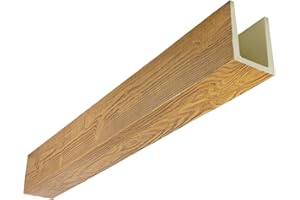 EKENA MILLWORK Heritage Timber MENA Faux Wood Beam, 3-Sided (U-Beam), 5 1/2"W x 5 1/2"H x 72"L, Warm Caramel Finish