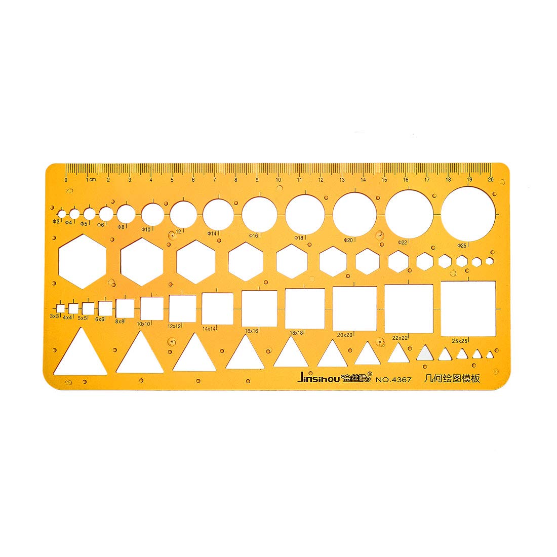 sourcing map Geometric Drawing Template Circles Squares Triangle Geometric Ruler Stencil Measuring Tool for Engineering Drafting Building Office Supplies