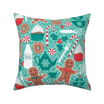 Amazon Com Roostery Throw Pillow Cookie Gingerbread Man Holiday