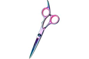 FARRAY Hair Cutting Scissors - Japanese Stainless Steel,Professional 6.5" Razor Edge Barber Shears for Men, Women & Kids Ergonomic design for Salon & Home(Aurora color)