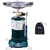 Sanauvulcan Propane Camping Stove With High Power Burner, Single Burner Bottle Top Propane Stove Adjustable Flame for Backpac