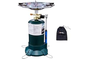Sanauvulcan Propane Camping Stove With High Power Burner, Single Burner Bottle Top Propane Stove Adjustable Flame for Backpac
